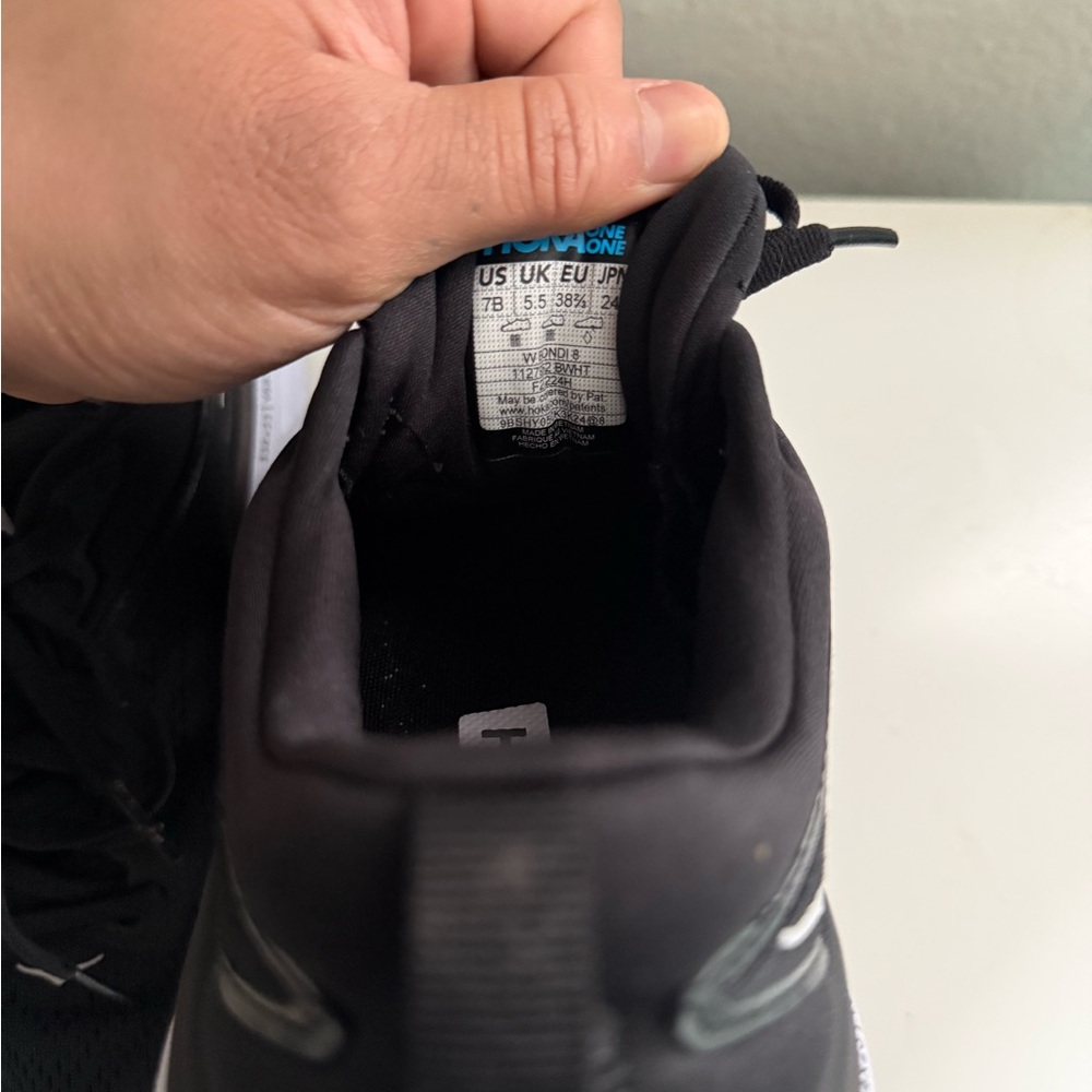 Hoka Bondi 8 Black and White Athletic Sneakers - Picture 10 of 10